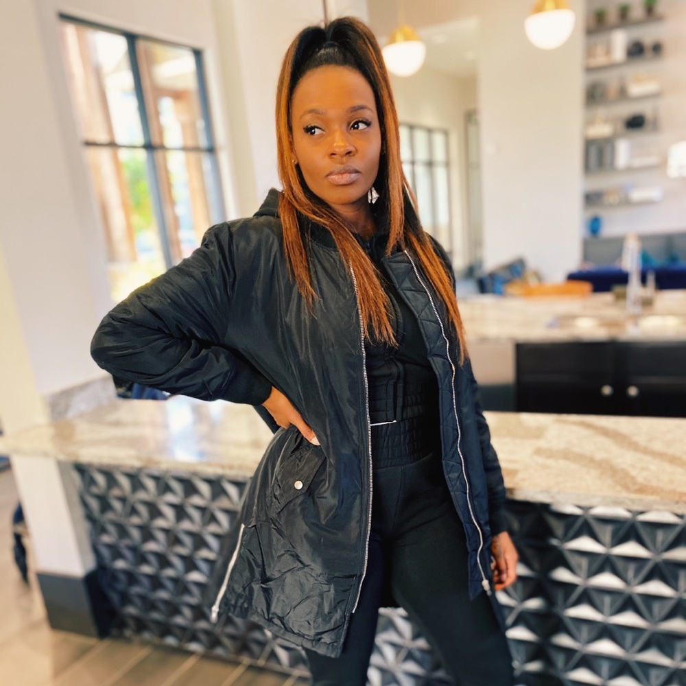 Women’s Sporty Long Bomber Jacket